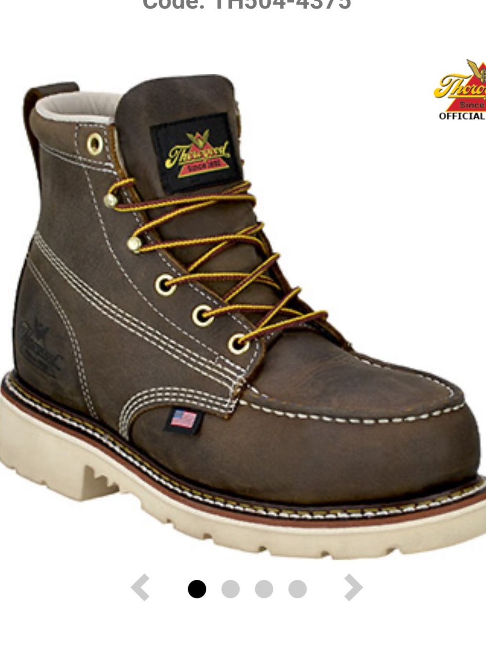 Women's Thorogood 6" Steel Toe Work Boot (U.S.A.) 504-4375, NWT.
